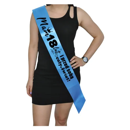 Szarfa NIEBIESKA Osiemnastka Mam 18 lat i przed sobą cały świat